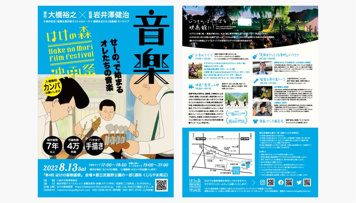 「はけの森映画祭 vol.4」8/14(日)に開催！